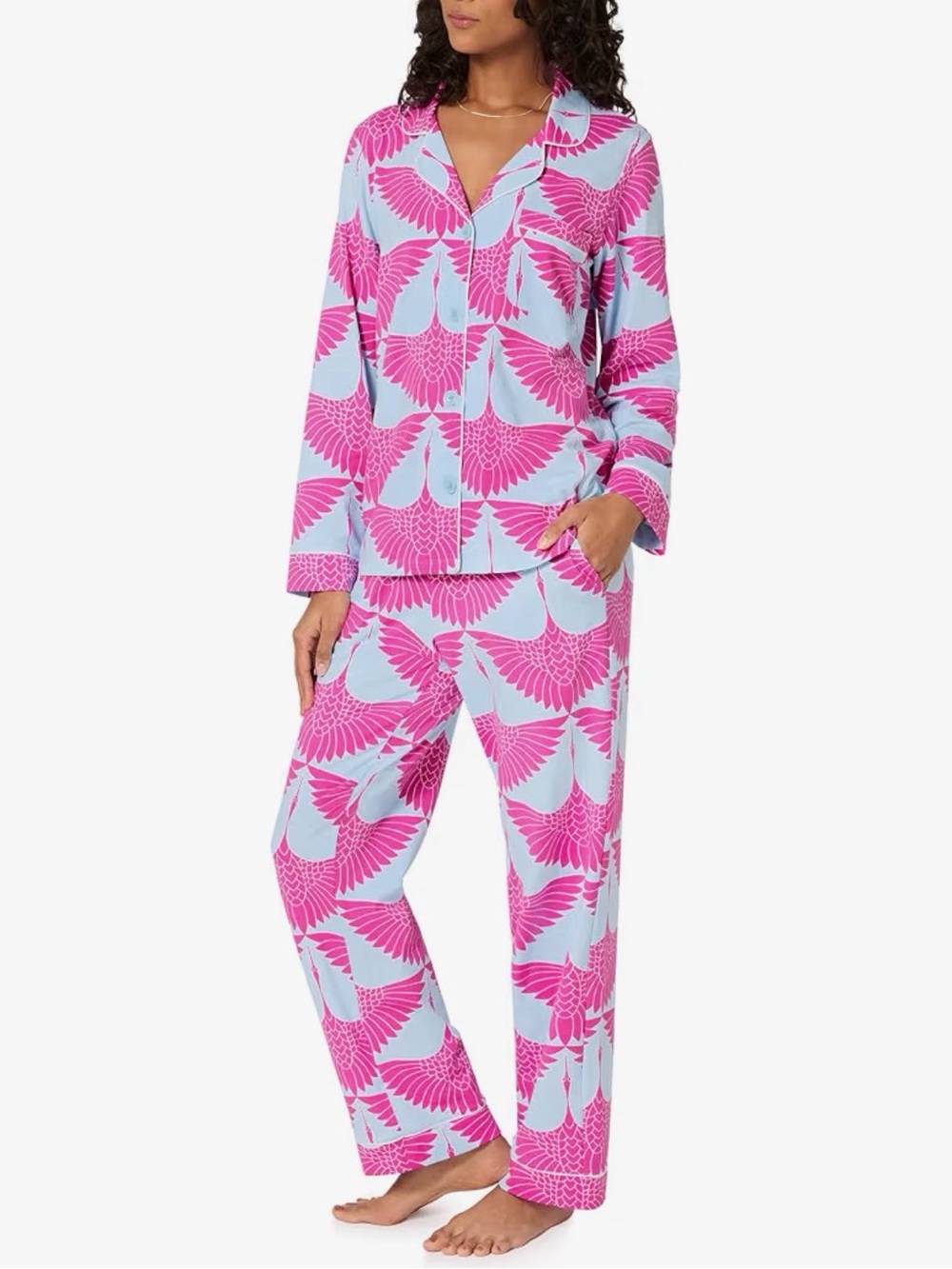 NWOT BedHead x Trina Turk Cranes Longsleeve Classic PJ Set in Small